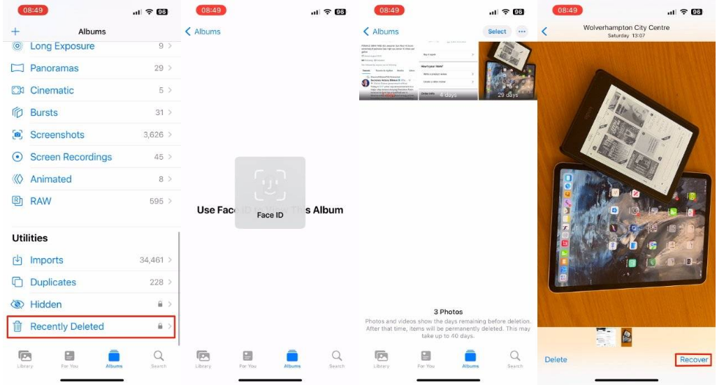 秀峰苹果14维修分享 iPhone14 上恢复已删除的照片 